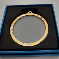 Klaasmedal metallraamis 75 mm