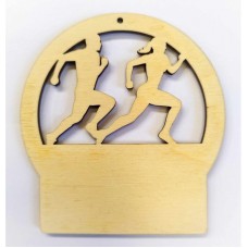 Lasergraveeritud puidust jooksmise medal MLG22