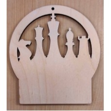 Lasergraveeritud puidust male medal MLG22